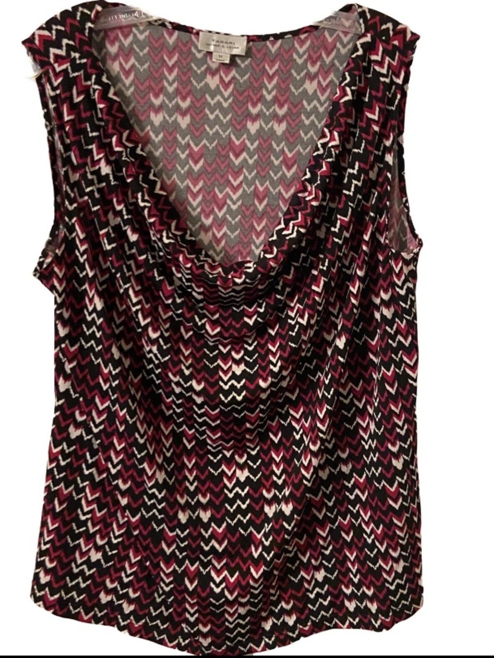Tahari Arthur S Levine Women Sleeveless Cowl Neck Pullover Blouse
